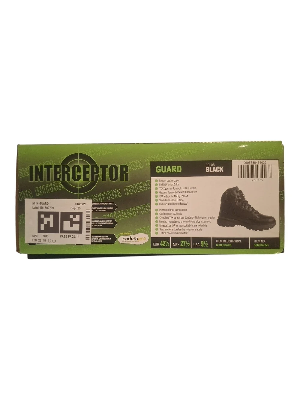 NWT Interceptor Men's Guard Zip 6